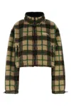 Miu Miu Checked Zip Jacket In Multi