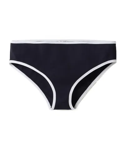 MIU MIU MIU MIU LOGO-PATCH RIBBED BIKINI BOTTOMS