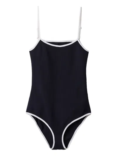 Miu Miu Blue Interlock One Piece Swimsuit