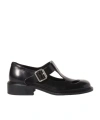 Miu Miu 30mm Leather T-bar Shoes In Black