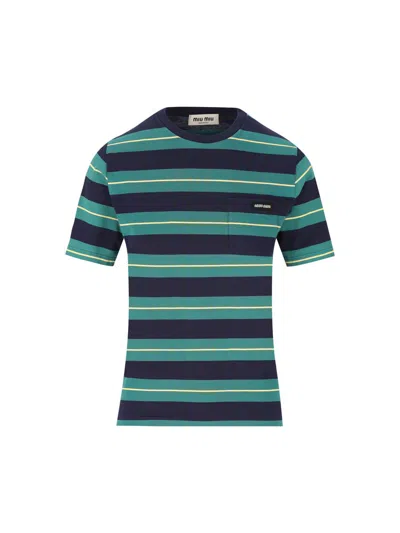 Miu Miu T-shirt And Polo Shirt In Green