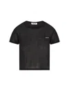 Miu Miu T-shirt And Polo Shirt In Black