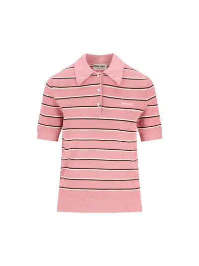 Miu Miu T-shirt And Polo Shirt In Multi