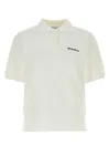 Miu Miu Ivory Piquet Polo Shirt In White