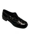 Miu Miu T-strap Brogue Shoes In Black