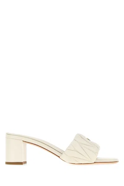 Miu Miu Tacco Mule Heel In White