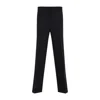 Miu Miu Wool Pants With Belt Loops And Pinstripes In Black