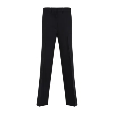 MIU MIU MIU MIU TAILORED BLACK TROUSERS WITH SUBTLE PINSTRIPE