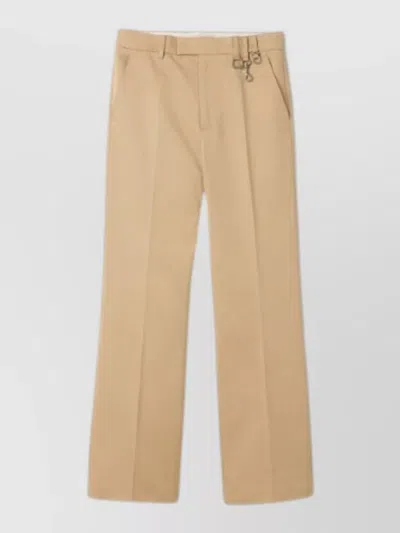 Miu Miu Tailored Chino Trousers Belt Loops Crease In Brown