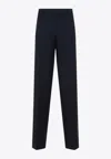 Miu Miu Tailored Pants In Mohair And Wool In Navy