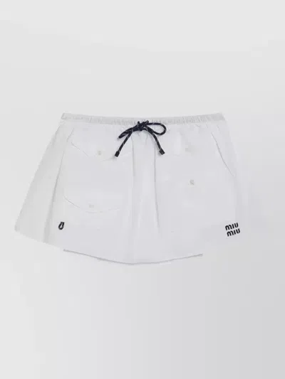 Miu Miu Tailored Shorts Front Pockets Design In White