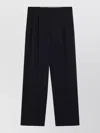 Miu Miu Tailored Trousers Wide Leg Belt Loops In Black