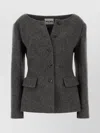 Miu Miu Tailored Wool Blazer Featuring Peplum Detail In Gray