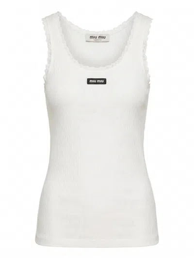 Miu Miu Tank Top In White