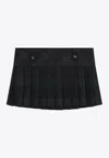 Miu Miu Tartan Check Pleated Wool Mini Skirt In Multi