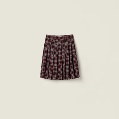 Miu Miu Tartan Patchwork Midi Skirt