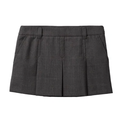 Pre-owned Miu Miu Tartan Print Mini Skirt 'slate Grey' | Women's Size 38