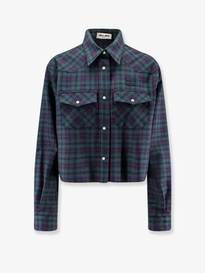 Miu Miu Tartan Virgin Wool Shirt