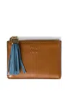Miu Miu Tassel-detail Leather Cardholder In Brown