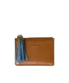 Miu Miu Tassel-detail Leather Cardholder In Brown