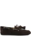 Miu Miu Suede Loafers Featuring Tassel Detail In Brown