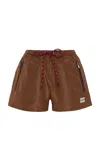 Miu Miu Tech-canvas Shorts In Brown
