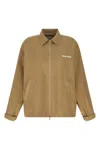 Miu Miu Tech Fabric Windbreaker Jacket Collared Design In Brown