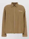 Miu Miu Tech Fabric Windbreaker Jacket Collared Design In Brown