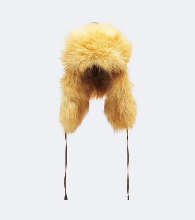 Miu Miu Technical Aviator Hat In Yellow