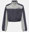 Miu Miu Technical Cropped Track Jacket In Multi