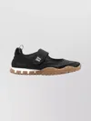 Miu Miu Technical Fabric And Suede Ballerina Sneakers In Black