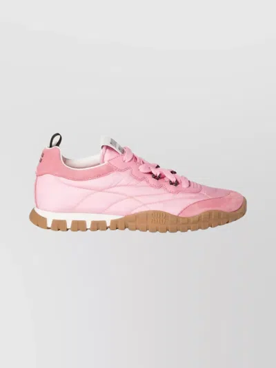 MIU MIU TECHNICAL FABRIC AND SUEDE SNEAKERS