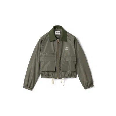 MIU MIU TECHNICAL FABRIC BLOUSON JACKET
