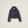 Miu Miu Technical Fabric Blouson Jacket In Navy
