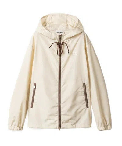 Miu Miu Technical Fabric Blouson Jacket In Pink
