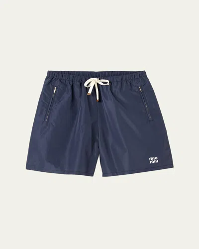 MIU MIU TECHNICAL FABRIC DRAWSTRING SHORTS