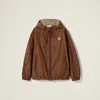 Miu Miu Women Technical Fabric Hooded Jacket In Cocoa Brown