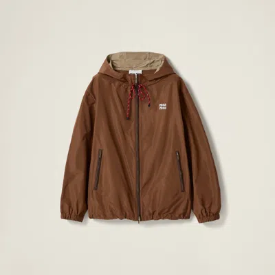 MIU MIU TECHNICAL FABRIC HOODIE JACKET