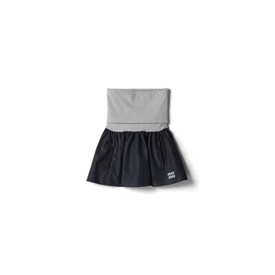 Miu Miu Technical Fabric Miniskirt In Multi