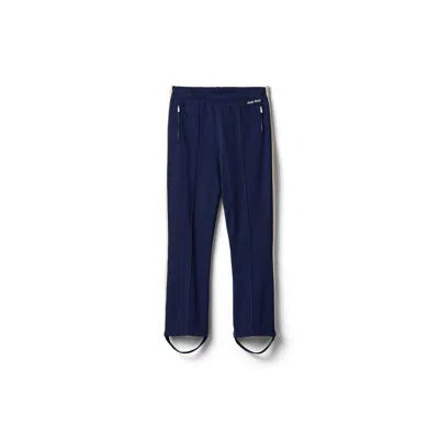 Miu Miu Technical Fabric Pants In Blue/ivory