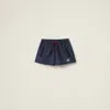 Miu Miu Technical Fabric Shorts In Navy