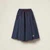 Miu Miu Technical Fabric Skirt In Navy