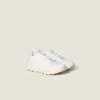 Miu Miu Technical Fabric Sneakers In White