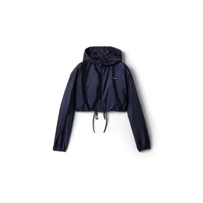 Miu Miu Technical Fabric Windbreaker In Cobalt Blue