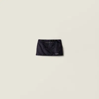 Miu Miu Technical Gazar And Fleece Skirt In Blue