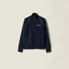 Miu Miu Technical Jersey Blouson Jacket In Blue