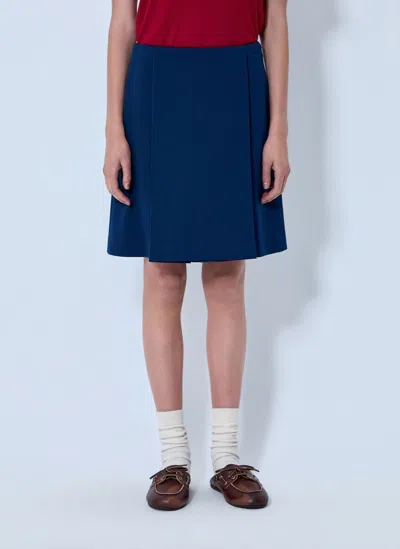 Miu Miu Technical Jersey Mini Skirt In Blue