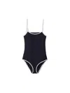 Miu Miu Trimmed Spaghetti Straps Stretch Lingerie In Black
