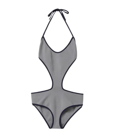 Miu Miu Technical Knit Swimsuit In Animal Print