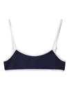 Miu Miu Technical Knit Swimsuit In Blue